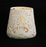 White Pattern Resin Tea Light Candle Holder - Bulk Buy - Paris Fleur Design